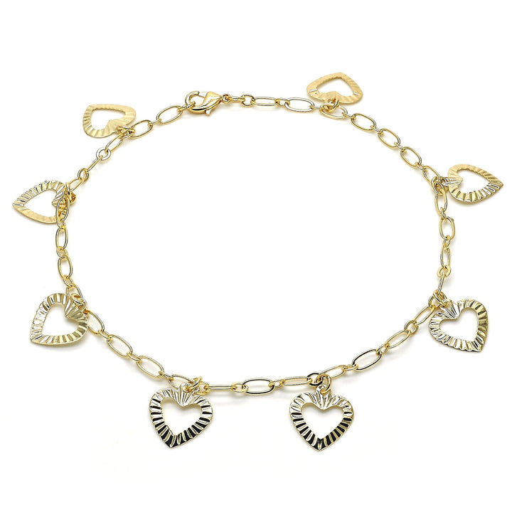 14K Gold Filled Fill Heart Anklet Image 4