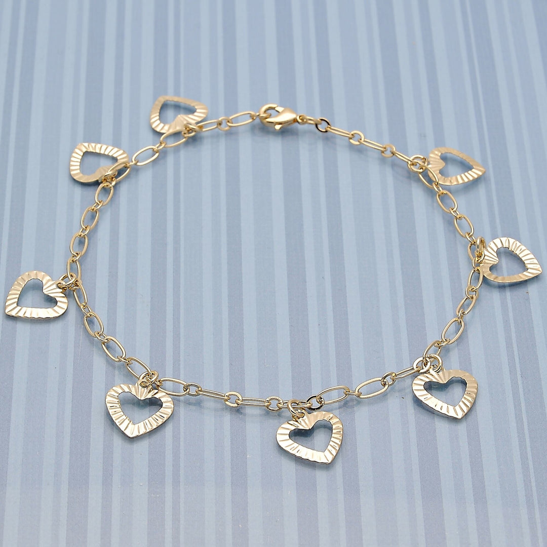 14K Gold Filled Fill Heart Anklet Image 3