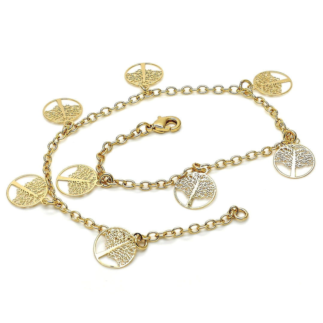 14K Gold Filled Tree Of Life Anklet Image 4