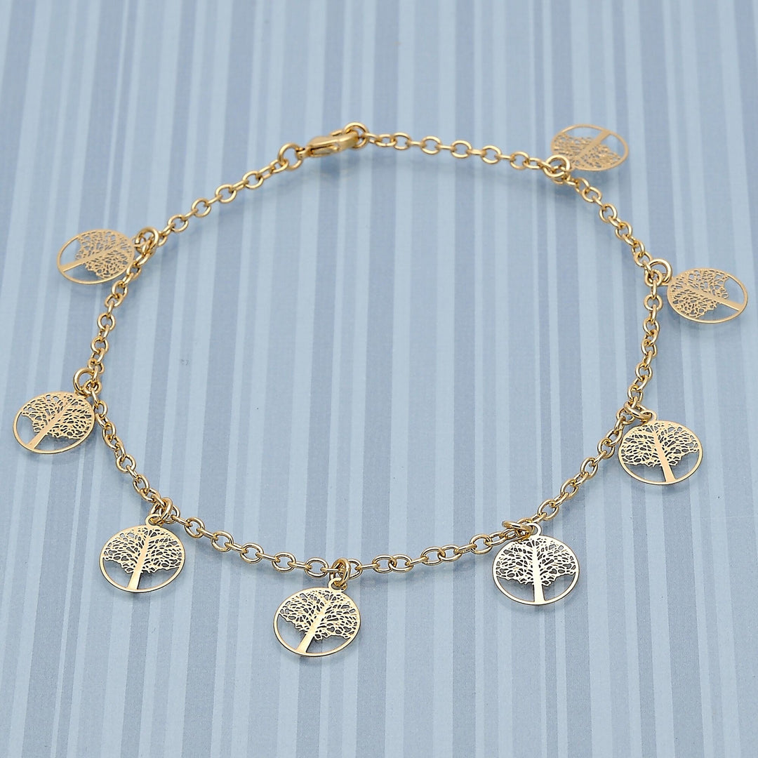 14K Gold Filled Tree Of Life Anklet Image 3