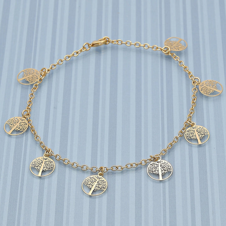 14K Gold Filled Tree Of Life Anklet Image 3