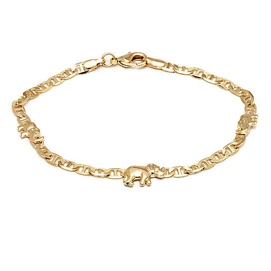 18K Gold Filled Mariner link elephant Bracelet 8 Image 1