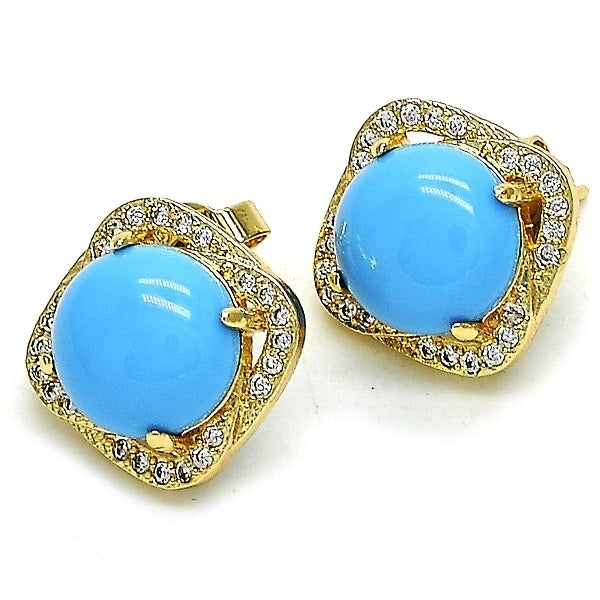 Opal Turquoise Stud Earrings Image 1
