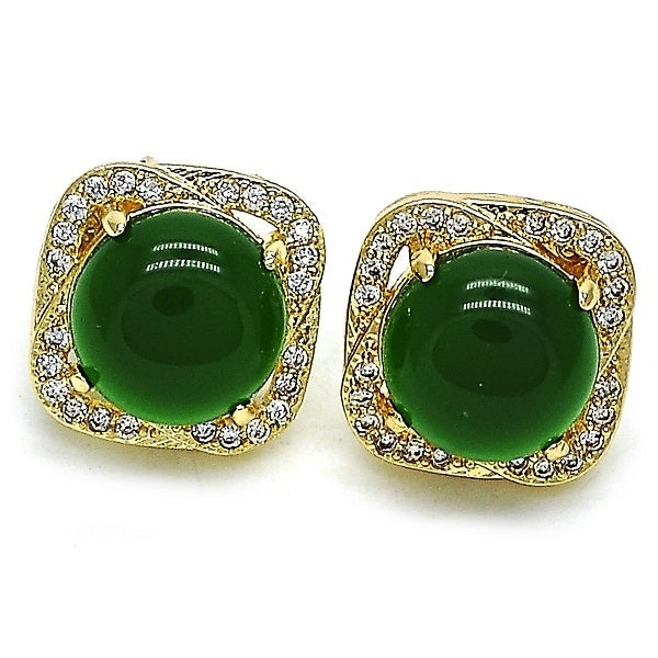 Opal  Emerald Earrings Image 1