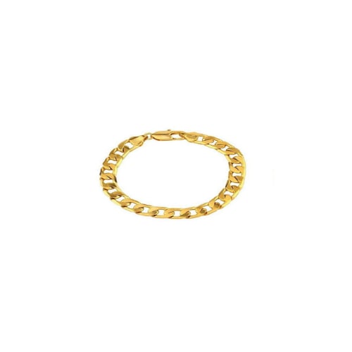18k Gold Cuban Curb Link Bracelet 8 18K Gold Filled High Polish Finsh Image 1