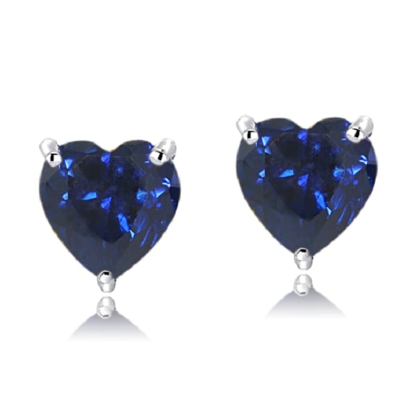 Sterling Silver Filled High Polish Finsh 8mm Heart Birthstone Earrings Studs Image 2