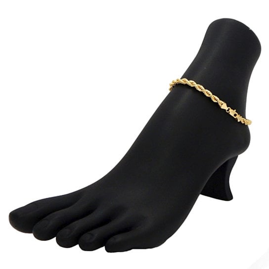 18K Gold Filled TWIST ROPE ANKLET 10 Image 2