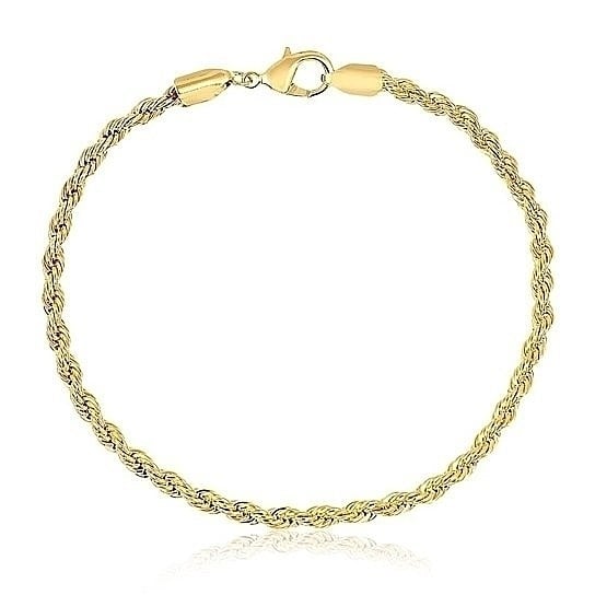 18K Gold Filled TWIST ROPE ANKLET 10 Image 1