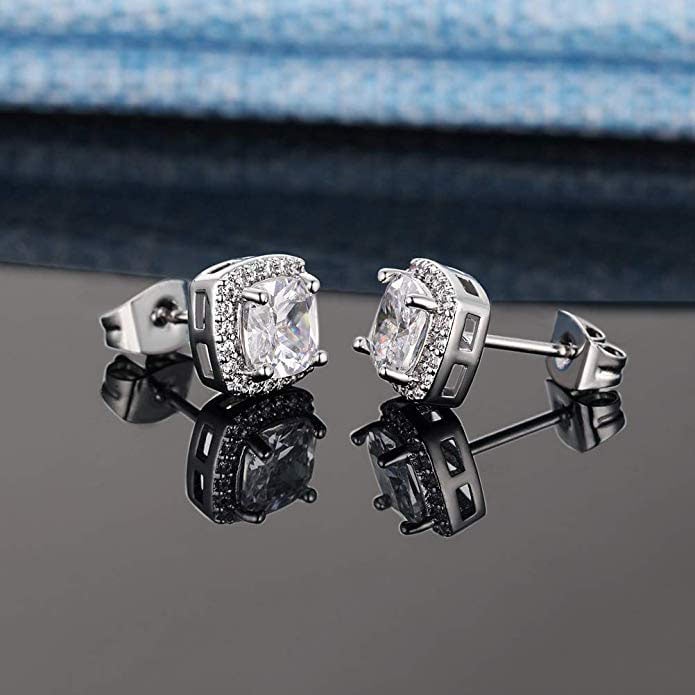 3.40 CTTW Sterling Silver Halo Studs With Swarovski Elements Image 1