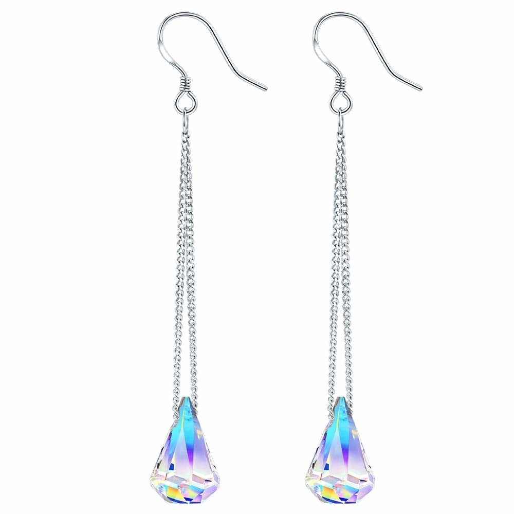 Aurora Borealis Swarovski Crystal Drop Earrings Image 1