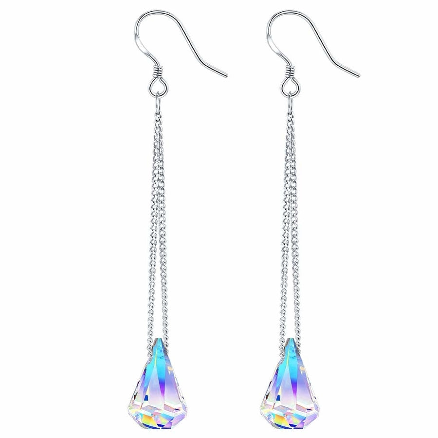 Aurora Borealis Swarovski Crystal Drop Earrings Image 1