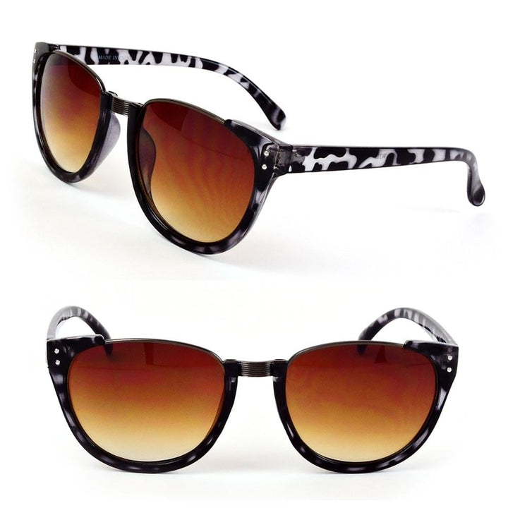 Clubmaster Semi Frame Black Tortoise Womens Fashion Sunglasses Image 1