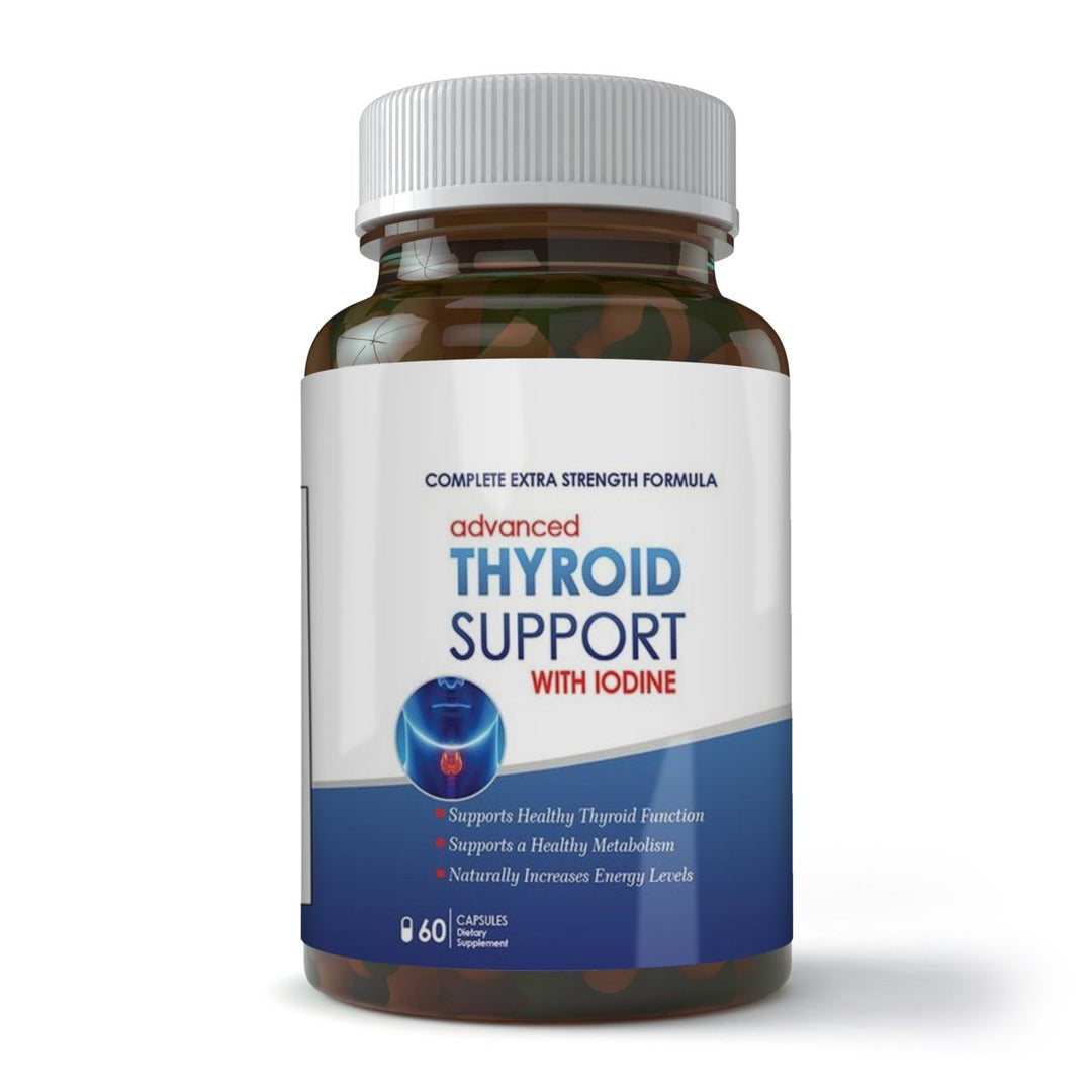 Advanced Thyroid Support Capsules with Iodine 60 Count Boost Metabolism Energy Image 1