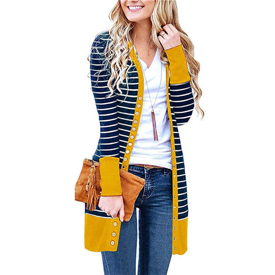 Striped Long Cardigan in 6 Colors Image 2