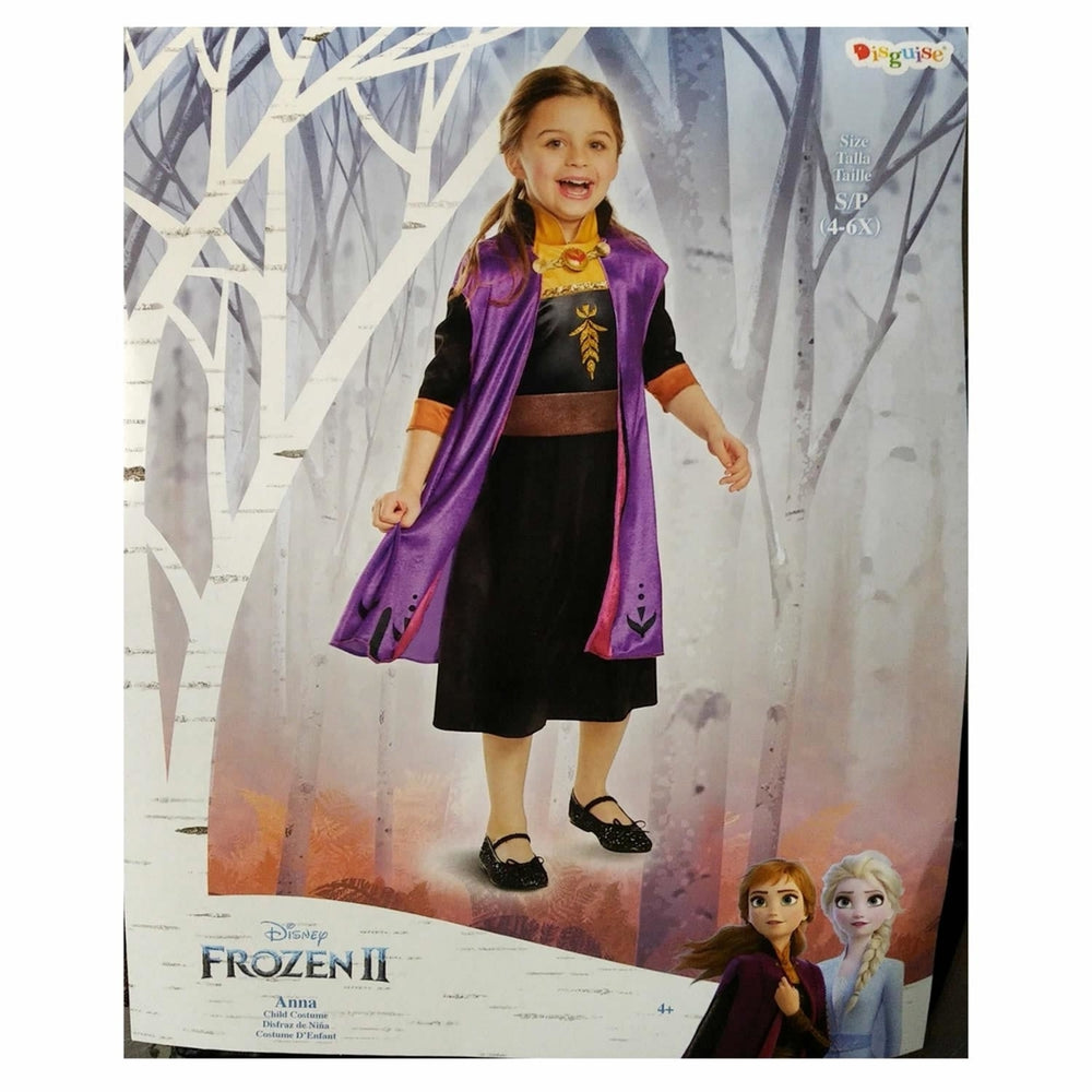 Disney Frozen 2 Anna Classic Costume Dress S 4 6X Girls Disguise Satin Cape Image 2