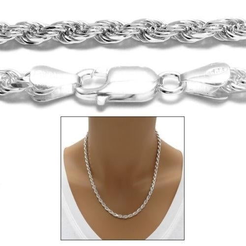 Italian 925 Silver Filled High Polish Finsh  Rope Chain-All Sizes Image 1