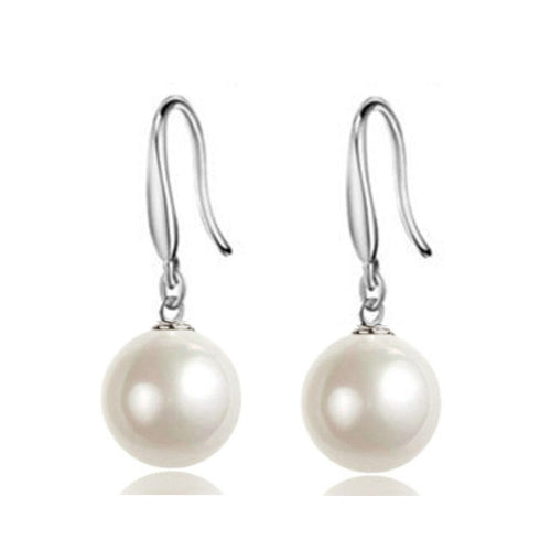 925 Silver Filled High Polish Finsh  Elegant Statement Pearl Earrings Image 1