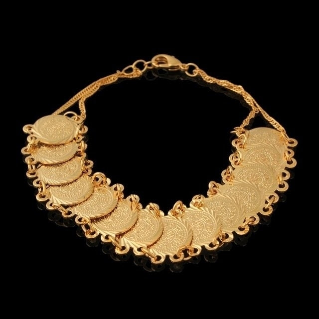 18k Gold Filled Coin Bracelet Image 1