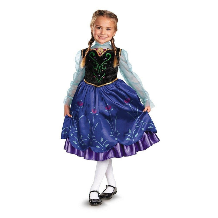 Disney Frozen Anna Deluxe Costume Girls M 7-8 Licensed Disguise Dress Image 1