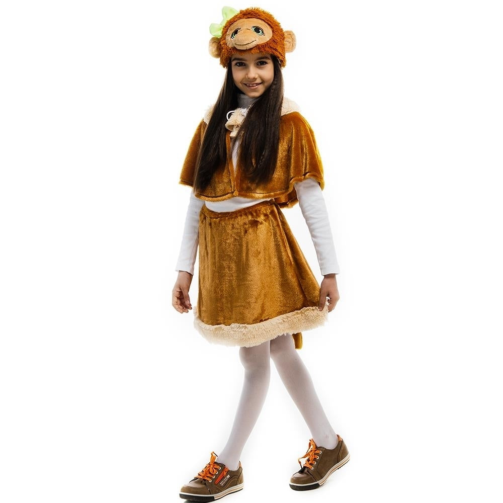 5 OReet Monkey Jungle Plush Costume Cape Tail Headpiece Girls XS Size 2 4 Image 3