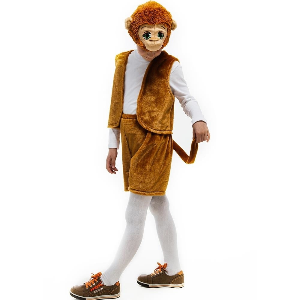 5 OReet Monkey Costume XS Plush Headpiece Vest Shorts Tail Jungle Animal Image 1