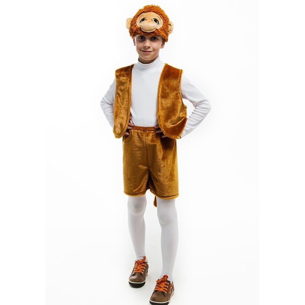 5 OReet Monkey Costume XS Plush Headpiece Vest Shorts Tail Jungle Animal Image 2