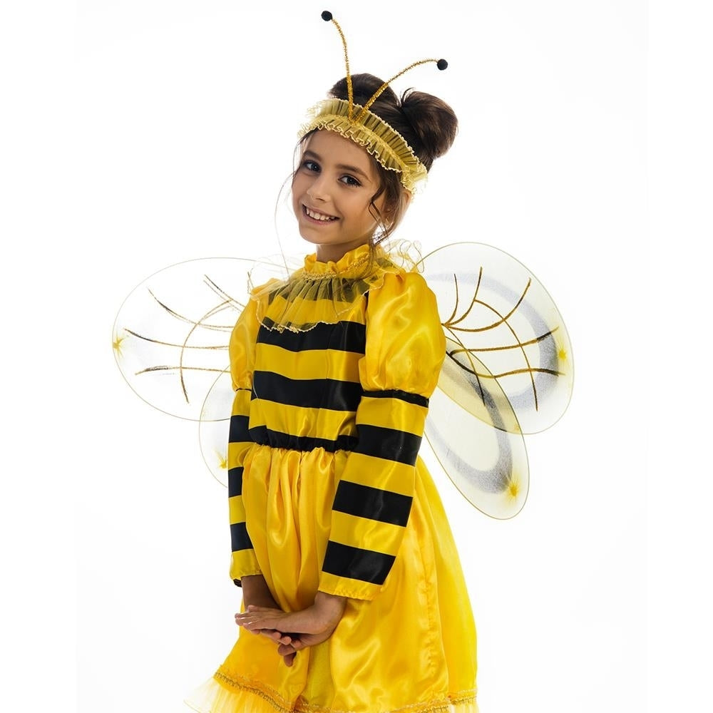 5 OReet Bumblebee Costume Dress Up Size M 6-9 Girls Animal Outfit Play Dress Image 1