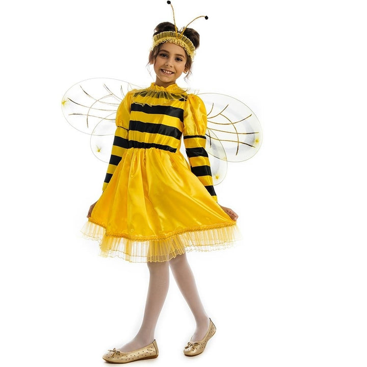 5 OReet Bumblebee Costume Dress Up Size M 6-9 Girls Animal Outfit Play Dress Image 3