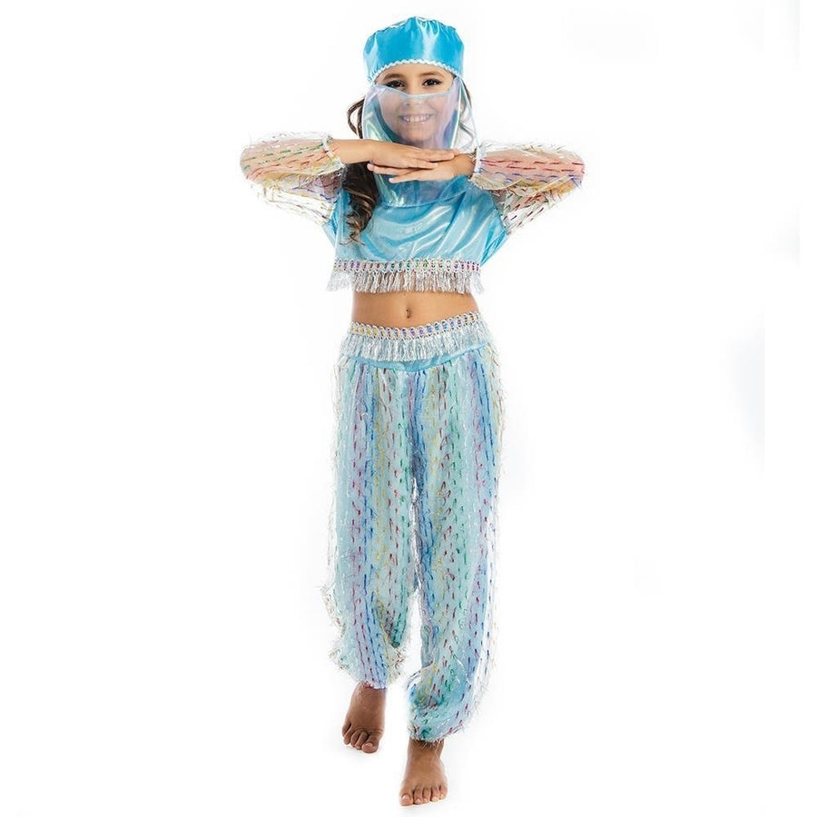 5 OReet Jasmine Princess Costume L 10 12 Girls Blue Halter Top Pants Veil Image 1