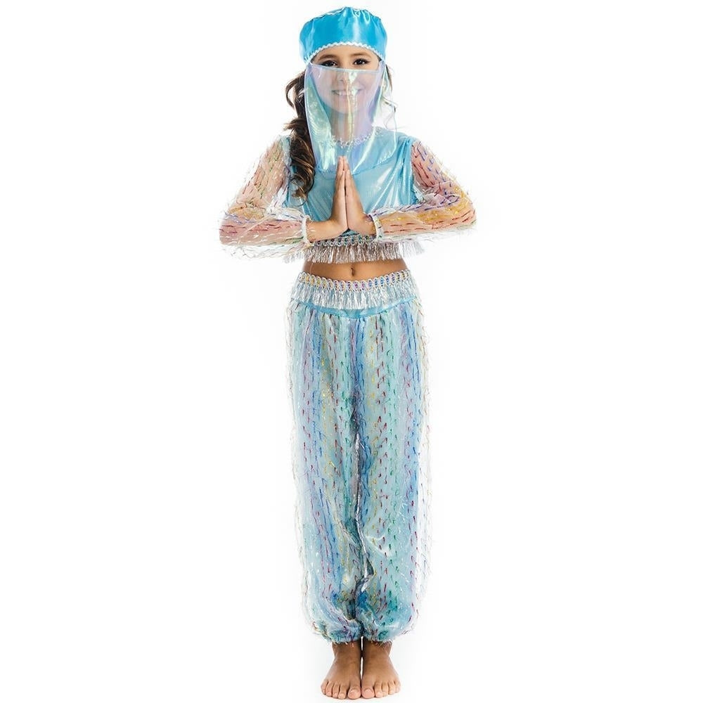 5 OReet Magical Harem Jasmine Princess Dress M 6 9 Girls Blue Carnival Costume Image 2