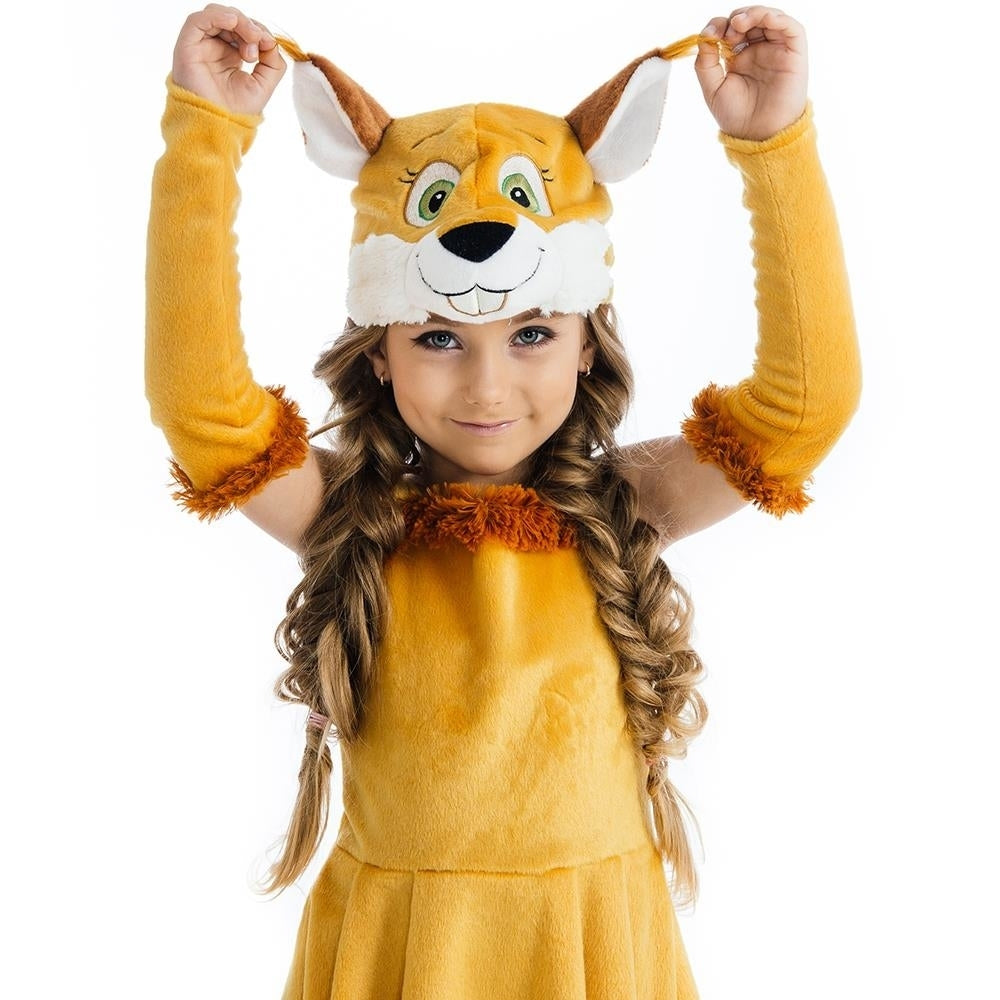 5 OReet Squirrel Chipmunk Costume Dress XS Tailed Headpiece for Girls Image 2