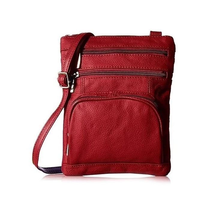 Ultra-Soft Genuine Leather Crossbody Bag Multiple Colors Image 3