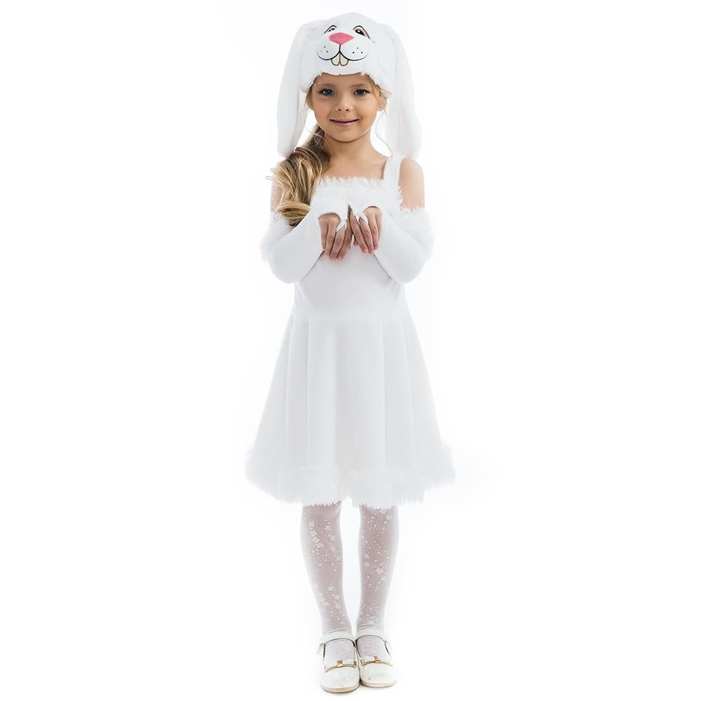 5 OReet Bunny Hoppy White Rabbit Costume Dress XS Girls Play Dress-Up Image 2