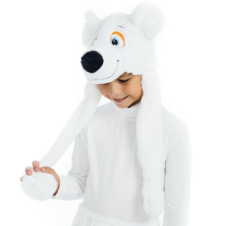 5 OReet White Polar Bear Plush Headpiece Kids Costume Hat Size OReet Image 1