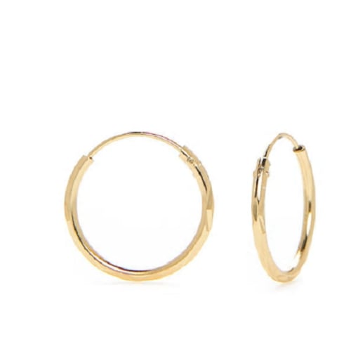 Silver PlatedYellow Plated Endless Hoop Earrings Image 1