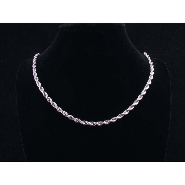 14K White Gold Filled  2MM Rope Chain 24" unisex Image 1