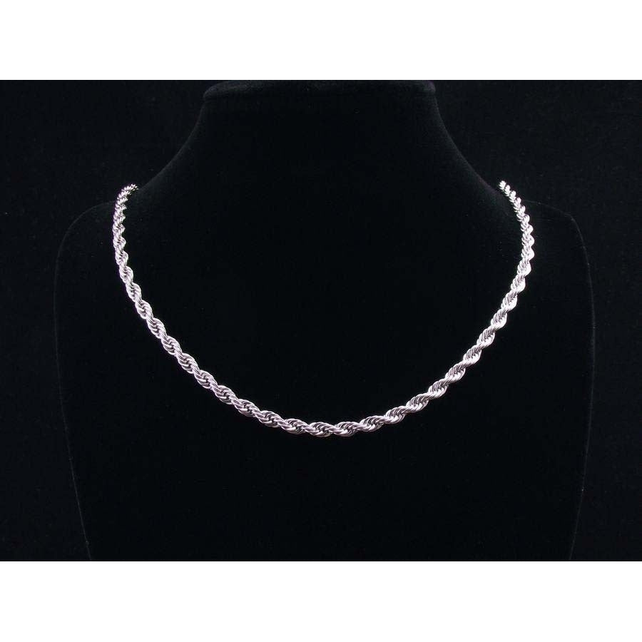14K White Gold Filled  2MM Rope Chain 24" unisex Image 1