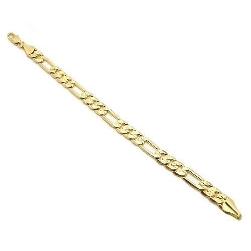 14K Gold Filled Mat Finish Figaro Bracelet 8 Image 1