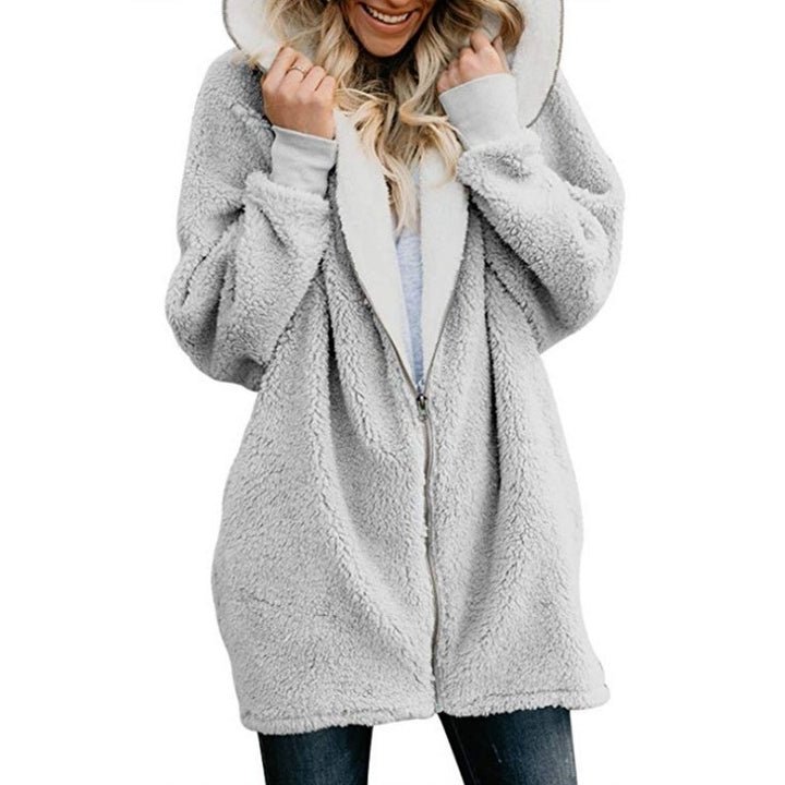 Cozy Fleece Hoodie Winter Outwear Coat Image 1