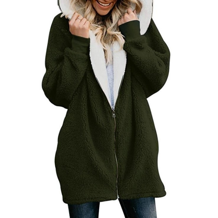 Cozy Fleece Hoodie Winter Outwear Coat Image 1