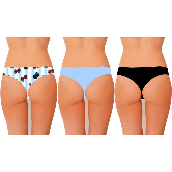 AQS Ladies Seamless Thong 3 Pack Image 2