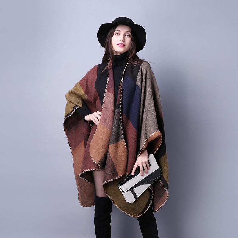 WomenS Ethnic Wind Split Thick Cloak Image 1