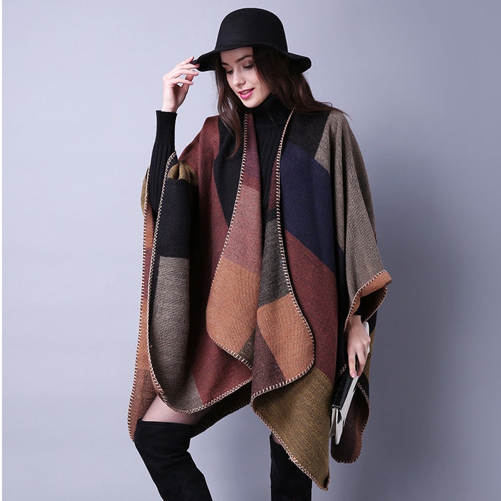 WomenS Ethnic Wind Split Thick Cloak Image 2