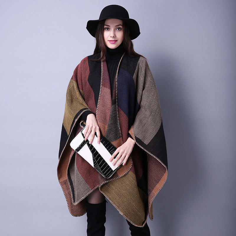 WomenS Ethnic Wind Split Thick Cloak Image 3