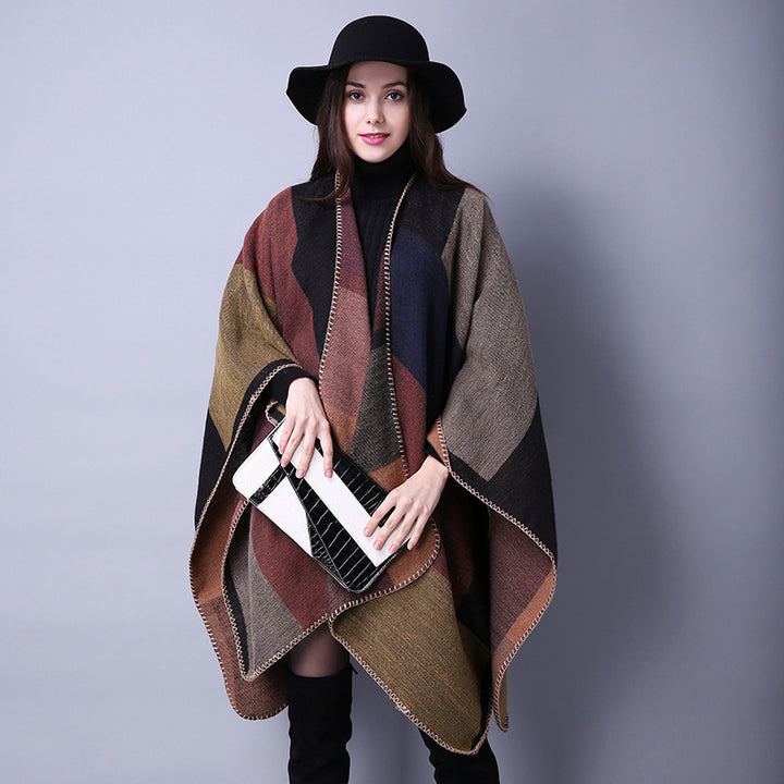 WomenS Ethnic Wind Split Thick Cloak Image 3