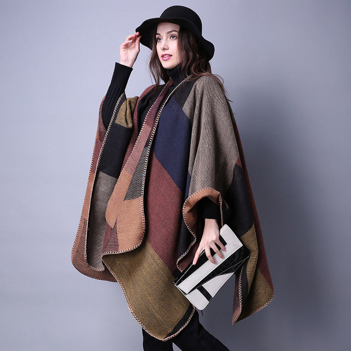 WomenS Ethnic Wind Split Thick Cloak Image 4