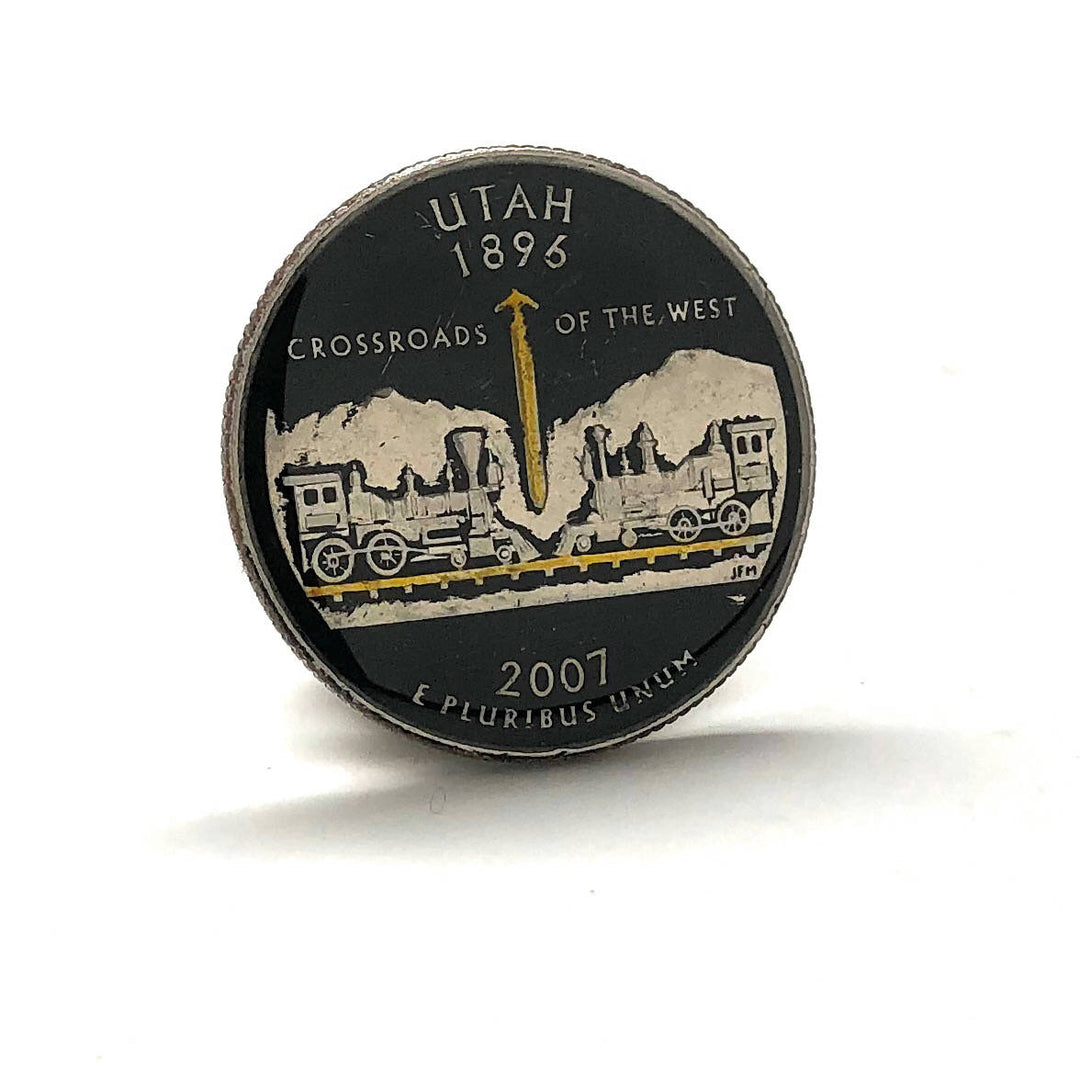 Enamel Pin Hand Painted Utah State Quarters Enamel Coin Lapel Pin Tie Tack Collector Pin Travel Souvenir Coin Cool Fun Image 2