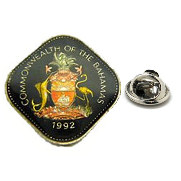 Enamel Pin Bahamas Coin Lapel Pin Tie Tack Collector Pin Black Gold Enamel Coin Ireland Travel Souvenir Art Hand Painted Image 1