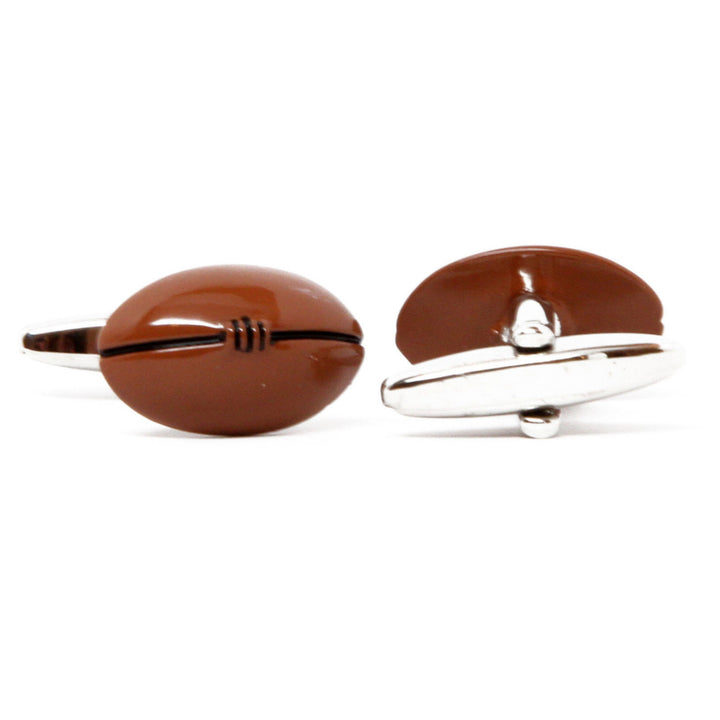 Enamel Football Cufflinks 3D Brown Ball Rugby Ball Cufflinks Cuff Links Sports Quarterback Fathers Day Unique Jewelry Image 2