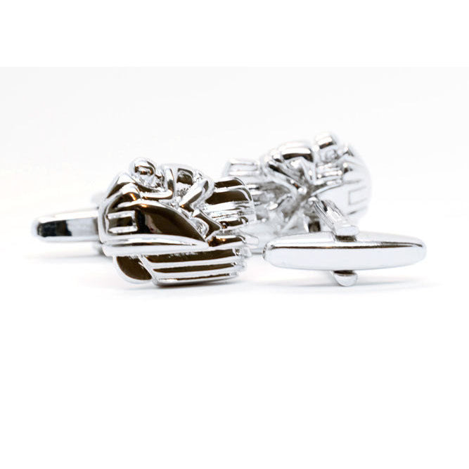 Silver Cufflinks Cross Country Snowmobile Cufflinks Snow Scene Snowmobiling Cufflinks Cuff Links Image 2